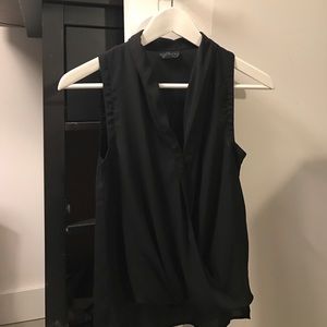 Folded Front Sleeveless Blouse